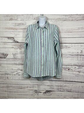 Needle & Cloth Pastel Stripe Linen Blend Button Long Sleeve Shirt